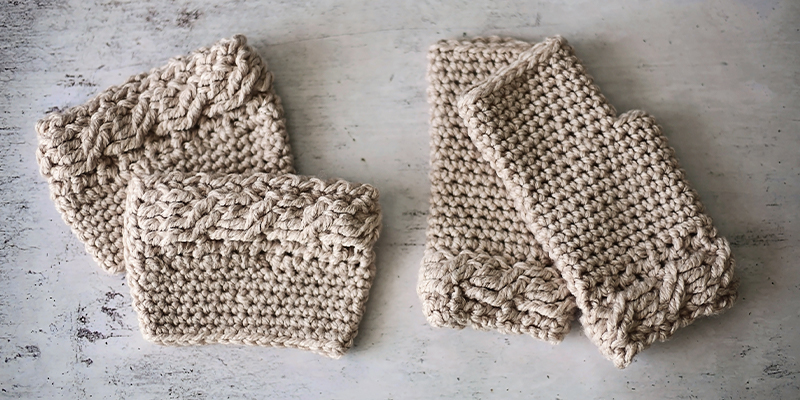 Cabled Boot Cuffs & Mitts