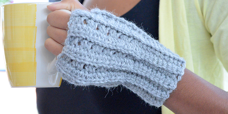 Knit Look Fingerless Mitts