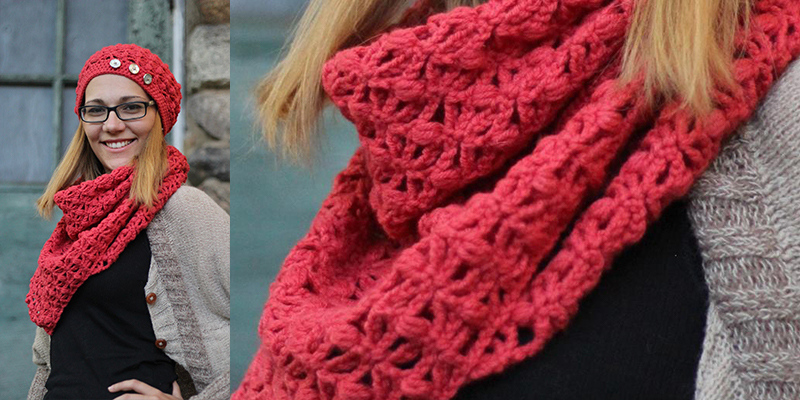 Rouge Hat and Shawl