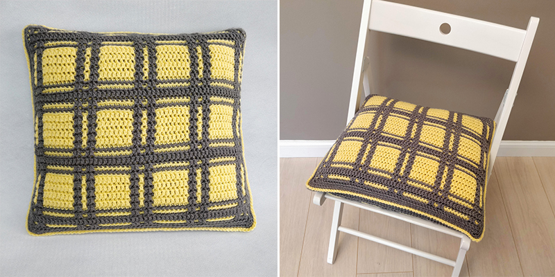 Lemon Plaid Chair Cushion