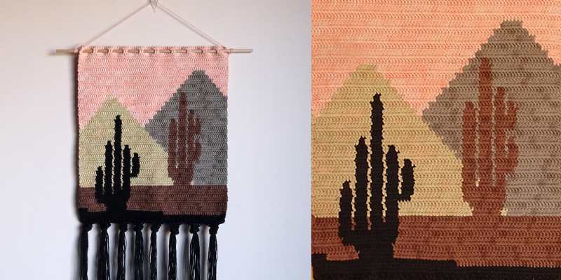 Sunset Cactus Wall Hanging