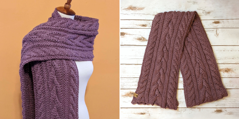 Sweet Tunisian Cables and Braid Scarf