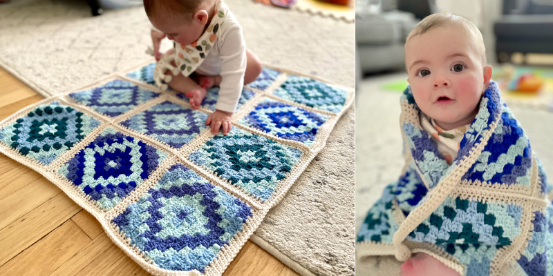 Wintry Mix “Granny Square” Afghan